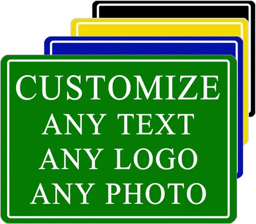 Miniatura 8 de Placa personalizada, señal de calle metálica personalizable con tu texto, nombre, logotipo, foto para oficina, negocio, lugar de trabajo, hogar