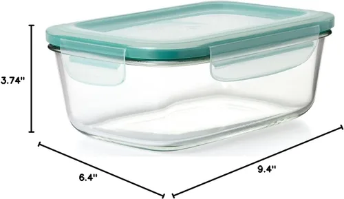 Miniatura 7 de OXO Recipiente de vidrio rectangular para almacenamiento de alimentos, 8 tazas, transparente