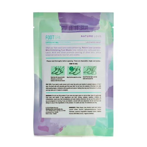 Miniatura 5 de Nature Love - Mascarilla exfoliante para pies Menta lavanda exfolia suavemente Sin parabenos (3 pares)