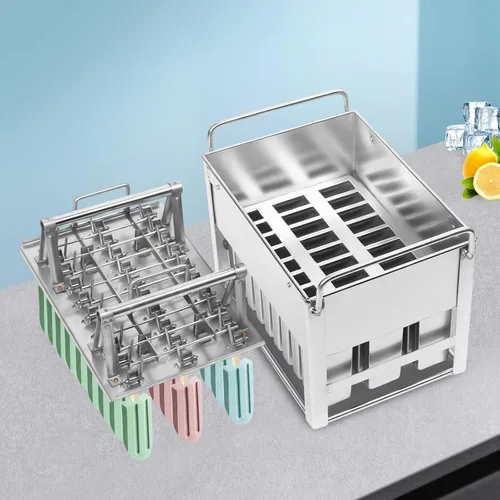 Miniatura 4 de 10/20/30/40 moldes de acero inoxidable, moldes comerciales para paletas de hielo, moldes de metal con palos, moldes para helado