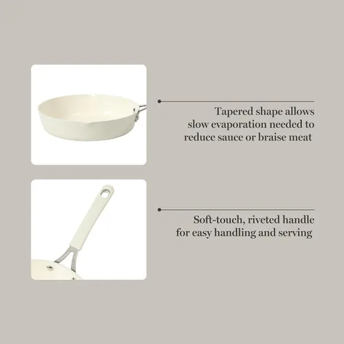 Miniatura 5 de Martha Stewart Heathland - Utensilios de cocina de aluminio de 9.5 pulgadas, no tóxico, sartén antiadherente de cerámica de alta calidad, sartén