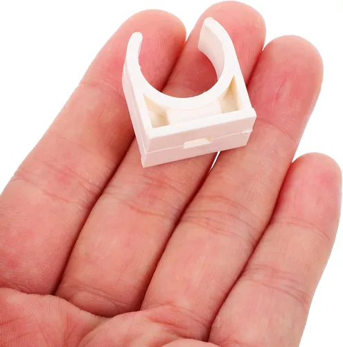 Miniatura 4 de Yardwe Abrazaderas de tubo de PVC de 1/2 pulgada, 200 piezas de soporte de tubo blanco en forma de U para fontanería, gas, instalación de agua