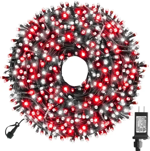 Miniatura 12 de XTF2015 Luces de Navidad LED de 105 pies con 300 LED, Enchufe de Extremo a Extremo, 8 Modos, Luces de Navidad Certificadas UL para Exteriores e