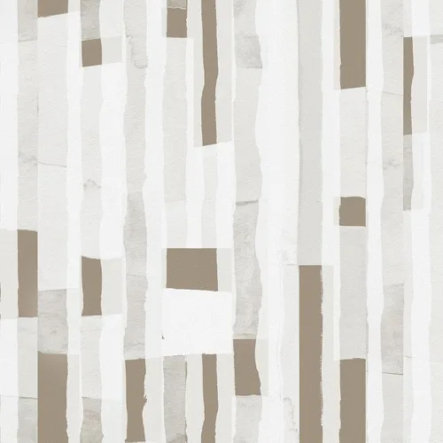 Miniatura 4 de Papel tapiz geométrico, color beige, marrón y blanco, papel tapiz para despegar y pegar, papel de contacto con rayas geométricas, papel de pared