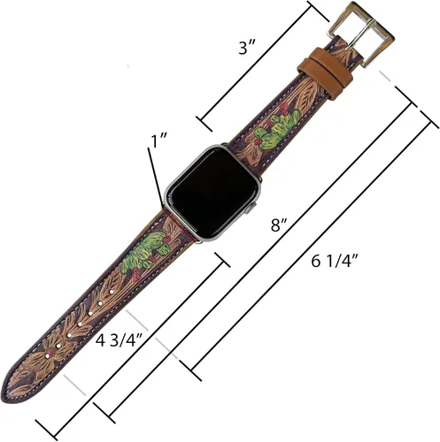 Miniatura 4 de Correa de reloj occidental para Apple Watch de tamaño 1.496 in, 1.575 in, 1.614 in, 1.654 in, 1.732 in, 1.772 in y Series 9, 8, 7, 6, 5, 4 y SE