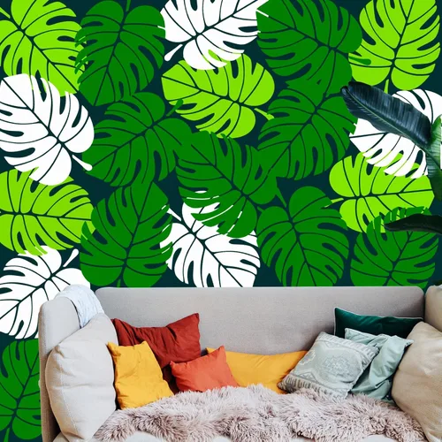 Miniatura 9 de 2 plantillas de hojas grandes para pintar en las paredes, 12 x 16 pulgadas, plantillas reutilizables de hojas de palma, selva tropical, plantillas