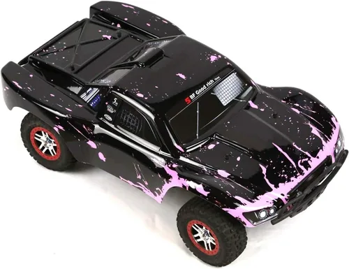 Miniatura 4 de SummitLink Reemplazo de cuerpo personalizado compatible con color rosa fangoso sobre negro para automóvil o camión RC escala 1/10