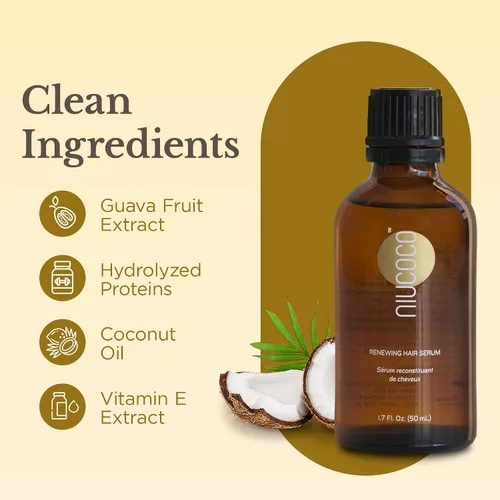 Miniatura 2 de Suero capilar de aceite de coco renovador, aceite nutritivo para puntas abiertas, daño de color y calor, 1.7 fl oz, 1.7 fl oz