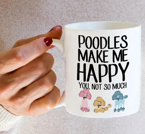 Miniatura 5 de Retreez Taza divertida – Poodles Make Me Happy You, Not So Much Dogs Lover Tazas de café de cerámica de 11 onzas – Divertido, sarcasmo