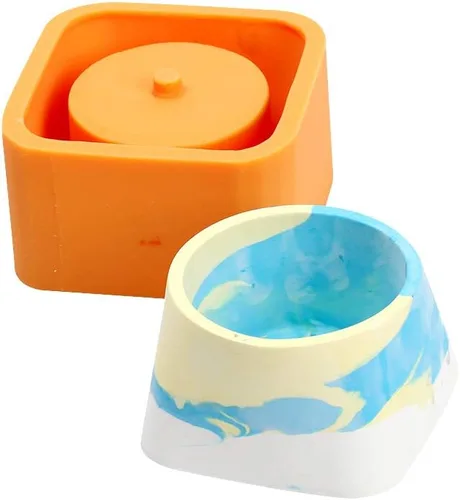 Miniatura 9 de NICOLE Molde de silicona para maceta, moldes de cemento para cenicero, moldes para plantas suculentas