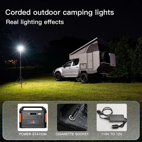 Miniatura 5 de CONPEX Luces LED telescópicas para acampar de 18000 lúmenes, trípode, control remoto, luz telescópica al aire libre con soporte