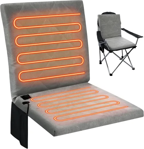 Miniatura 8 de Thyle Portable Heated Seat Cushion for Bleachers Foldable Heating Cushion 3 Mode Adjustable Heated Stadium Chair Bleacher Seat for Bleachers Indoor