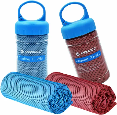 Miniatura 13 de YQXCC Paquete de 2 toallas de enfriamiento (47 x 12 pulgadas) toalla de hielo para cuello, toalla suave y transpirable, toalla fresca de microfibra