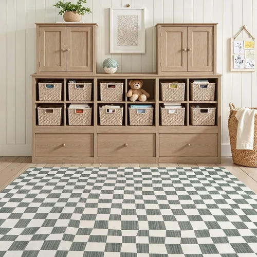 Miniatura 35 de jinchan Alfombra a rayas de 2 x 3 para entrada, alfombra de cocina, tapete pequeño, antideslizante, ligero, de bajo perfil, decoración para entrada