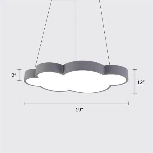 Miniatura 3 de Luces colgantes LED modernas regulables en forma de nube, NIUYAO Kids Room Metal 1 lámpara colgante en acrílico (bombilla incluida)