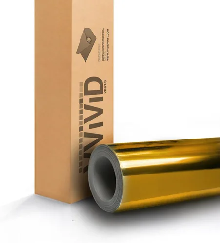 Miniatura 2 de Vinilo espejado cromado, dorado, para auto, calcomanía autoadhesiva, Dorado