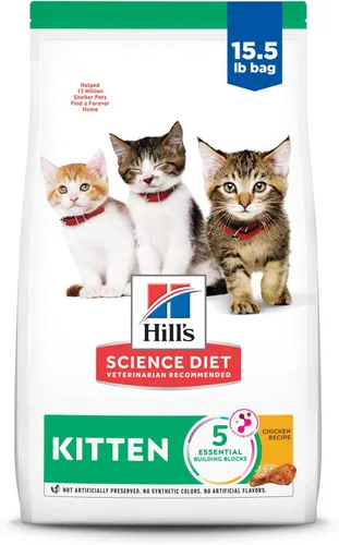 Miniatura 11 de Hill's Science Diet Kitten, Nutrición Premium para Gatito, Comida Seca para Gatos, Receta de Pollo, Bolsa de 7 lb White