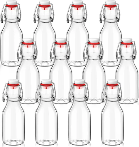 Miniatura 9 de EBOOT Botellas de vidrio con tapón abatible con tapas, claras, con tapa abatible, para cerveza, vinagre, kombucha, con tapones, tapas herméticas