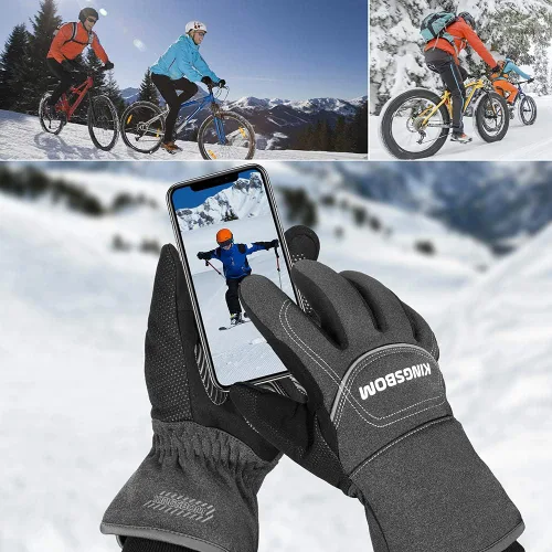 Miniatura 6 de KINGSBOM -Guantes térmicos impermeables y resistentes al viento de 40 - Guantes térmicos Thinsulate 3M Thinsulate para pantalla táctil de invierno