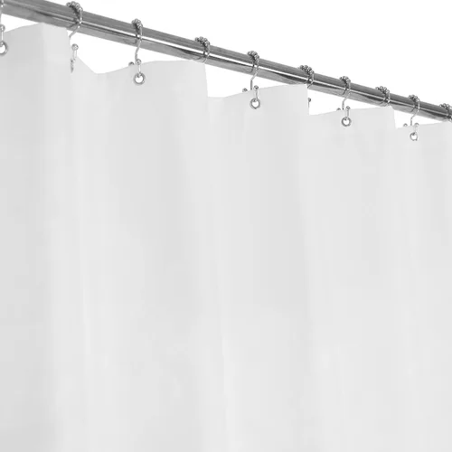 Miniatura 5 de N&Y HOME Cortina de ducha de hotel de nailon, lavable a máquina, resistente al agua, blanco, 72 x 72 pulgadas