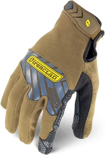 Guantes de trabajo Ironclad Command Grip; guantes para pantalla táctil, palma y dedos conductivos, agarre extremo, duradero, buen rendimiento Marrón