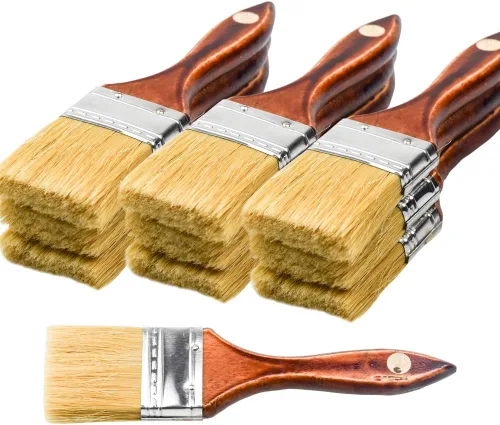 Miniatura 6 de 20 pinceles de pintura y manchas de virutas de 1 pulgada con mango de madera para pared, casa, banda, pincel de pintura de corte
