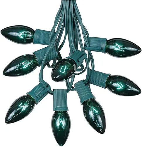 Miniatura 14 de Juego de luces de Navidad transparentes C9, cadena de luz para interior o exterior, para árbol de Navidad, luces colgantes para la línea de techo