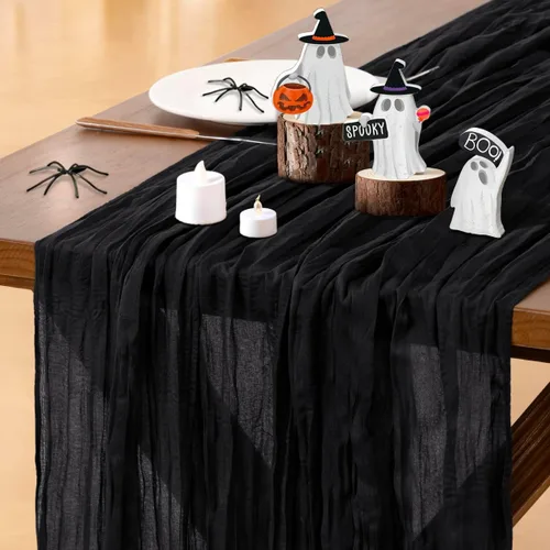 Miniatura 13 de Socomi - 10 caminos de mesa de gasa, estilo bohemio y rústico, para primavera, Pascua, bodas, fiestas, baby showers, cumpleaños y decoración, 120