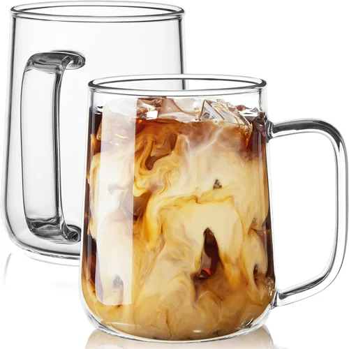 Miniatura 14 de Juego de 2 Tazas de Café Espresso de Vidrio, Tazas de Espresso de 3 oz Transparentes con Asa, Mini Tazas de Café, Vasos de Café, Tazas de Demitasse