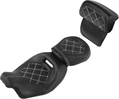 Miniatura 15 de TCT-MOTORPARTS Driver Rider - Almohadilla de respaldo para Harley Touring 2009-2023 Road King Street Road Electra Glide Ultra Black Stitching