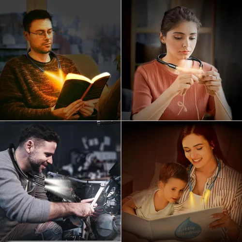 Miniatura 7 de Gritin - Luz de Lectura para el Cuello LED, Luz de Libro para Leer en la Cama - Cuidado de los Ojos, 3 Colores, Brillo Ajustable, Brazos Flexibles