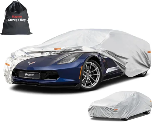 Miniatura 69 de Kayme - Cubierta completa impermeable de 6 capas para automóvil, apta para todo clima, protección para exteriores contra lluvia, rayos ultravioleta