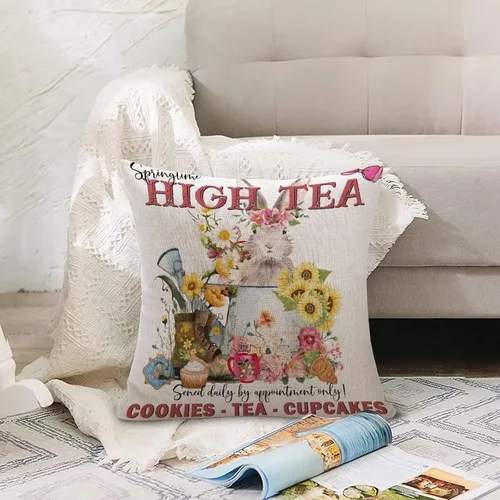 Miniatura 5 de Divertidas fundas de almohada de gnomo de Pascua, huevos de Pascua, zanahorias, divertidas fundas de almohada de 16 x 16 pulgadas, decoración