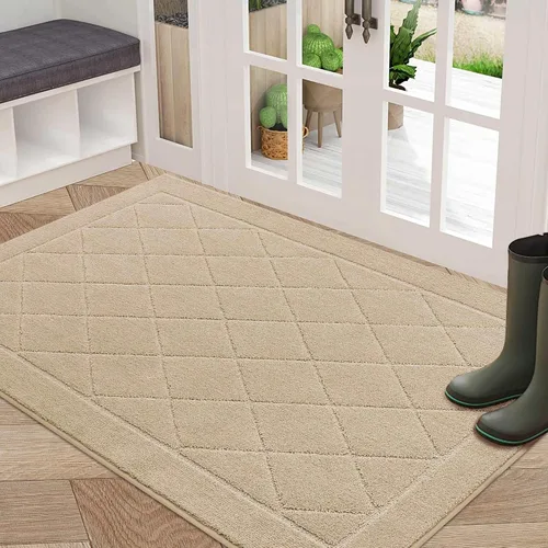 Miniatura 17 de BEQHAUSE Tapete para puerta de 20 x 32 pulgadas, tapete antideslizante para puerta, lavable, tapete para puerta de perro, resistente a las manchas