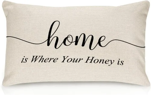 Miniatura 15 de Sweet Dreams - Fundas de almohada lumbar de lino y algodón de 12 x 18 pulgadas, funda de almohada rectangular decorativa de granja, divertida