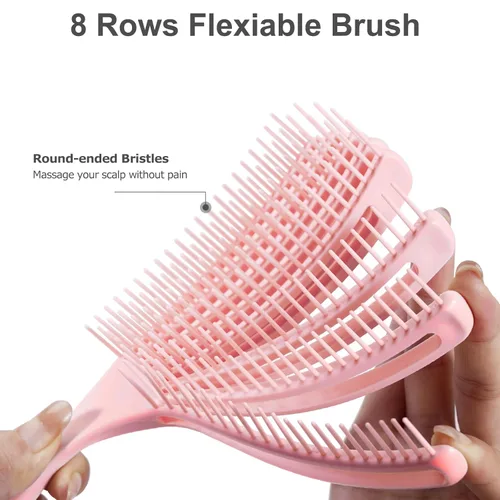Miniatura 4 de SHINLEA cepillo desenredante para cabello rizado, cepillo de pelo para cabello húmedo y seco, grueso y fino, peina fácilmente el cabello rizado