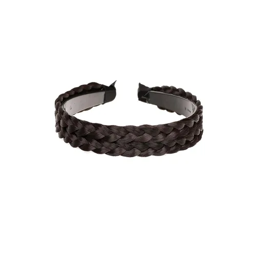 Miniatura 8 de Diadema trenzada de pelo sintético, aro de pelo clásico, grueso, ancho, trenzado, peluca de trenzas esponjosas, accesorio de belleza para mujeres