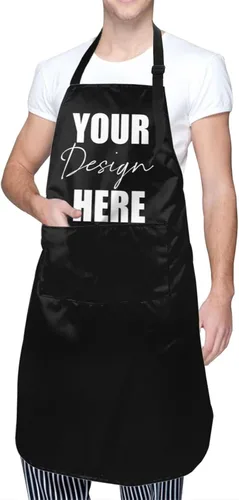 Miniatura 15 de AmaPark Delantal personalizado impermeable con bolsillos personalizados divertidos delantales de chef para cocinero Jaspeado Oscuro