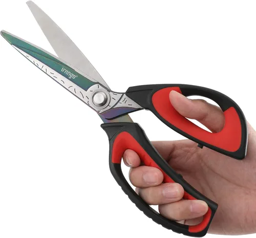 Miniatura 5 de LIVINGO Tijeras Multiusos de Servicio Pesado de 10", Herramienta de Acero Inoxidable Forjado con Revestimiento de Titanio Premium, Tijeras Rojo