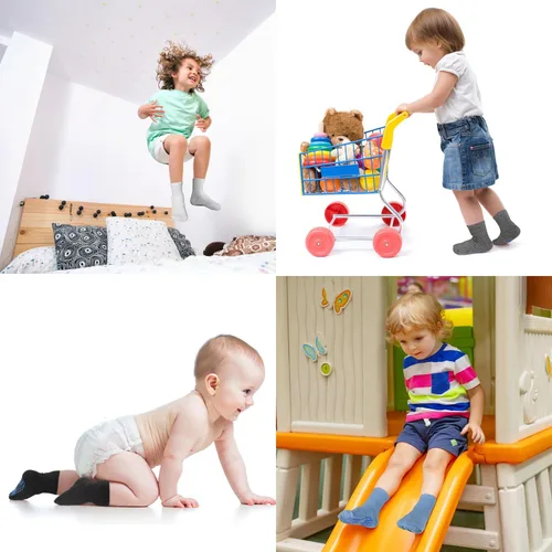 Miniatura 4 de SkiBeaut Calcetines antideslizantes para niños pequeños con agarre, 12 pares de calcetines para niños y niñas de 6 a 12 meses, 1 a 7 años