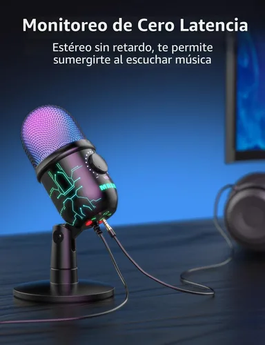 Miniatura 6 de MRSDY Micrófono de juegos, micrófono USB para computadora para PC, Mac, PS4/5, micrófono de condensador para podcast para grabación de estudio