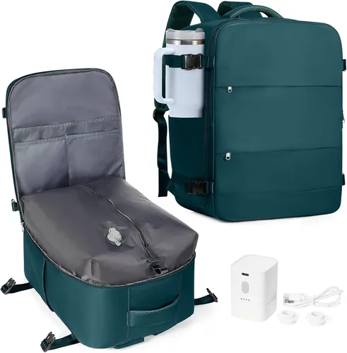 Miniatura 35 de coowoz Mochila grande de viaje para mujeres y hombres, mochila de transporte, mochila para senderismo impermeable, mochila deportiva para Rosa