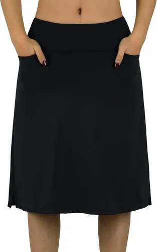 Miniatura 2 de BELEROY Falda pantalón hasta la rodilla para mujer con bolsillos, falda midi con pantalones cortos integrados, falda de tenis de golf para uso casual