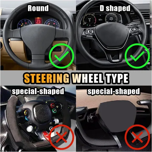 Miniatura 5 de Funda de cuero suave para volante, 15 pulgadas, con diamantes de imitación coloridos y elásticos para mujeres y niñas, accesorios de automóvil