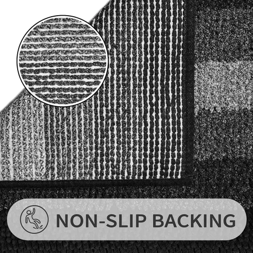 Miniatura 3 de Gibelle Alfombras de baño negras, alfombra de baño de chenilla de lujo, alfombra pequeña antideslizante para ducha y alfombras de piso para baño