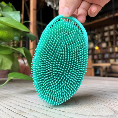 Miniatura 4 de Cepillo sensorial prémium para niños o autismo, limpiador corporal de silicona suave, cepillos de terapia ocupacional 2 en 1, esponja de silicona