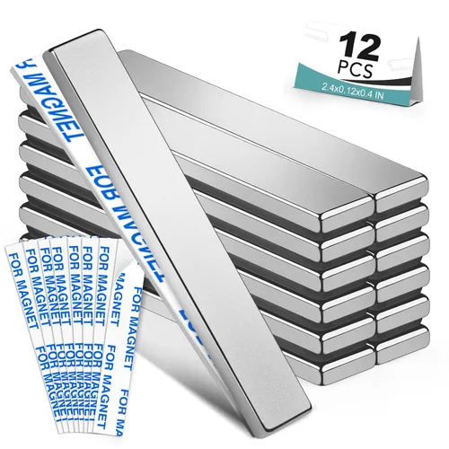 Paquete de 12 imanes de neodimio fuertes, potentes imanes de neodimio de tierras raras con adhesivo de doble cara, perfectos para nevera, garaje,
