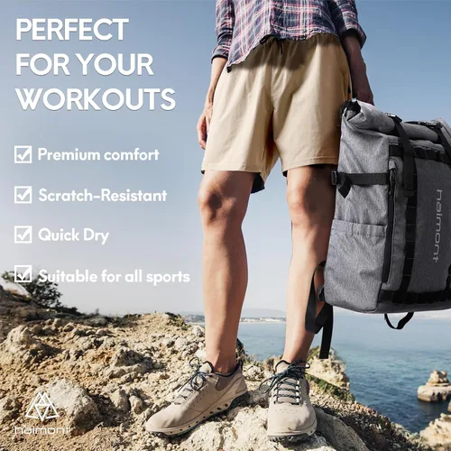 Miniatura 6 de Haimont Pantalones cortos de nailon de secado rápido para hombre con bolsillos con cremallera, ligeros, resistentes al agua, para exteriores