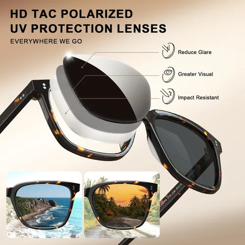 Miniatura 3 de Carfia Chic - Lentes de sol polarizados para mujer, protección UV400, marco de acetato pulido a mano