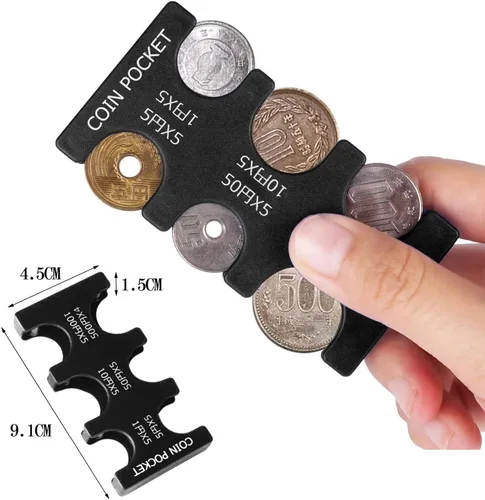 Miniatura 7 de kekafu Estuche organizador y almacenamiento para monedas de Yen japonés, organizador y dispensador de monedas, organizador y dispensador de monedas